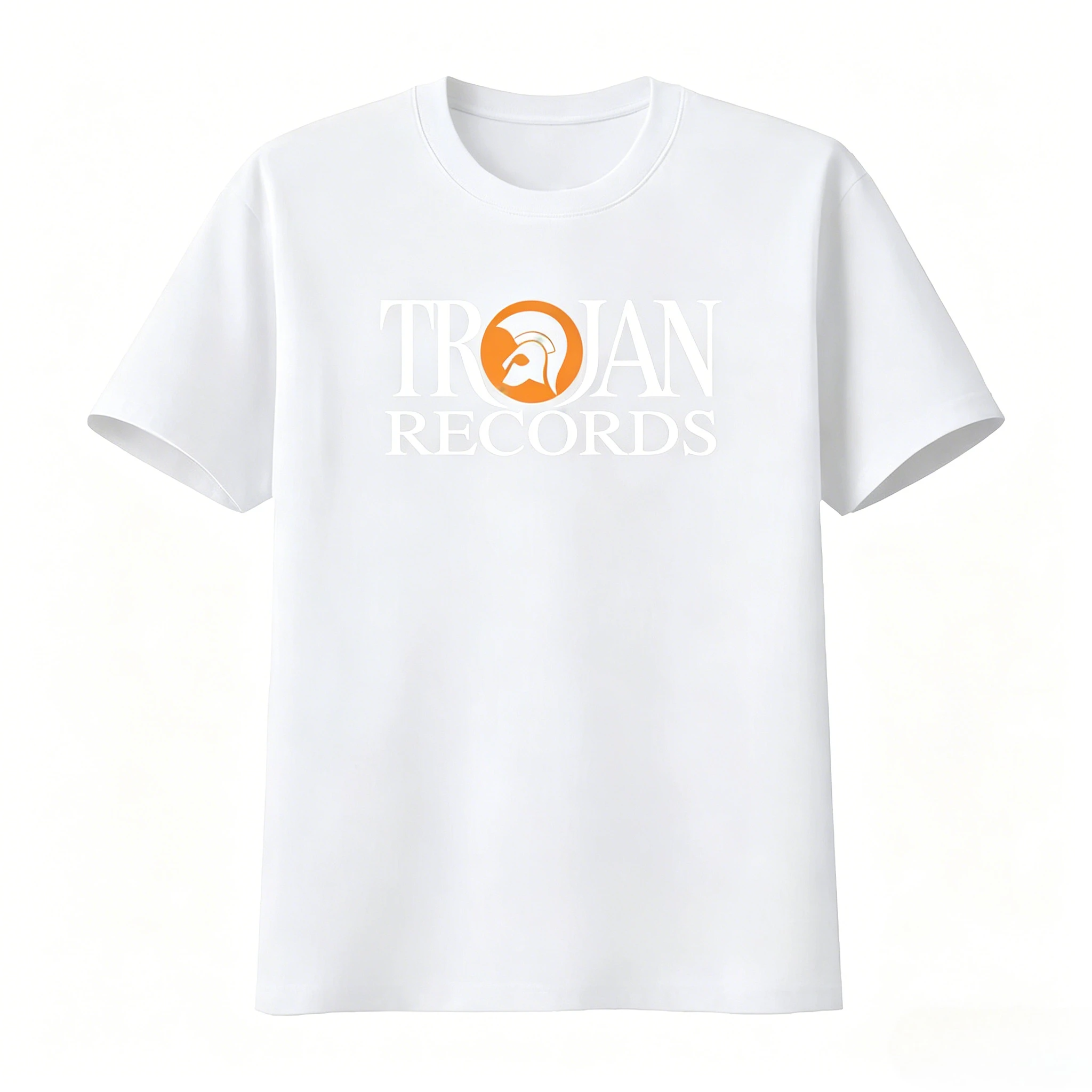 Trojan Records British Label Logo Men's T Shirt Black White Print Music Inspired Fashion Statement Men Women 2026 Summer T Shirt