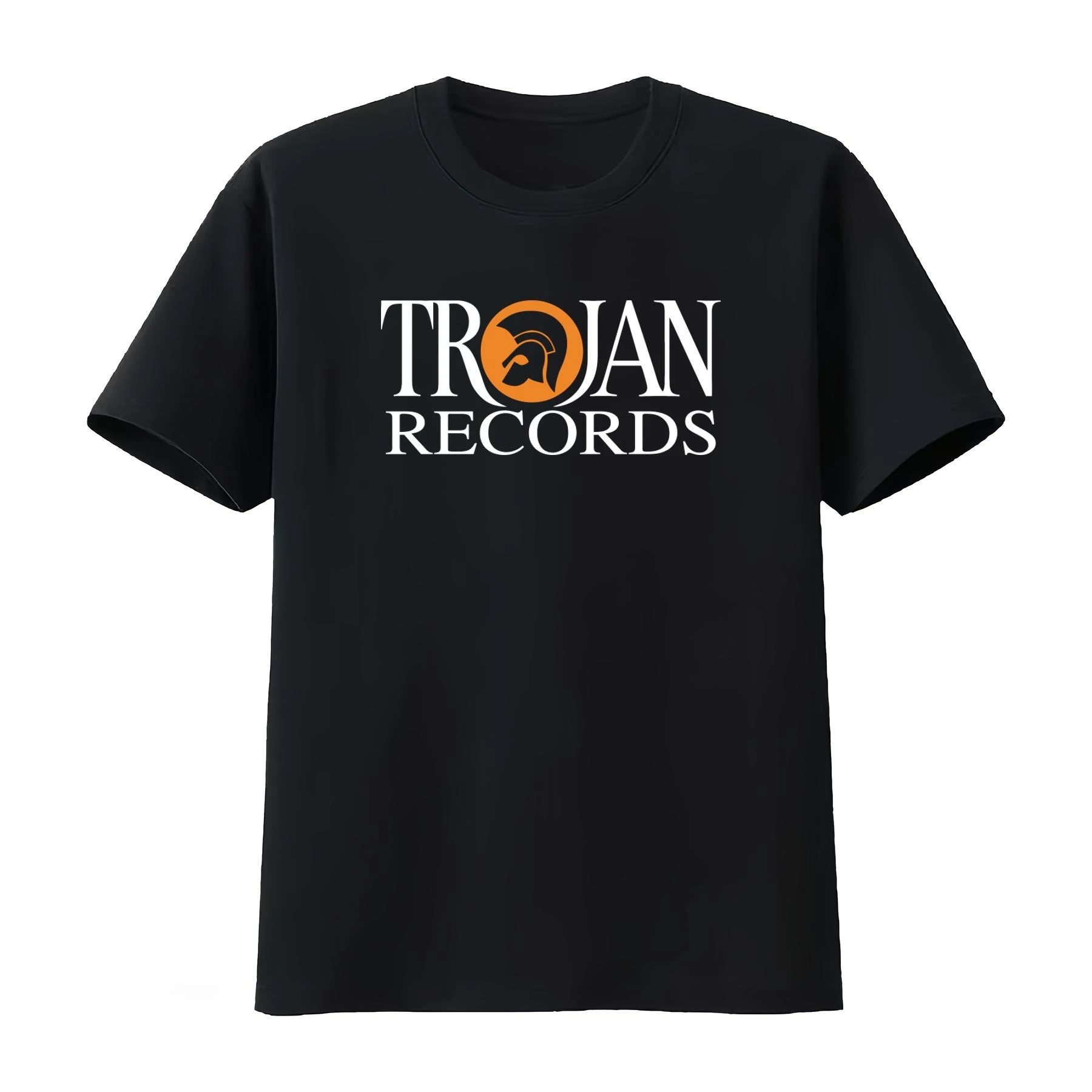 Trojan Records British Label Logo Men's T Shirt Black White Print Music Inspired Fashion Statement Men Women 2026 Summer T Shirt