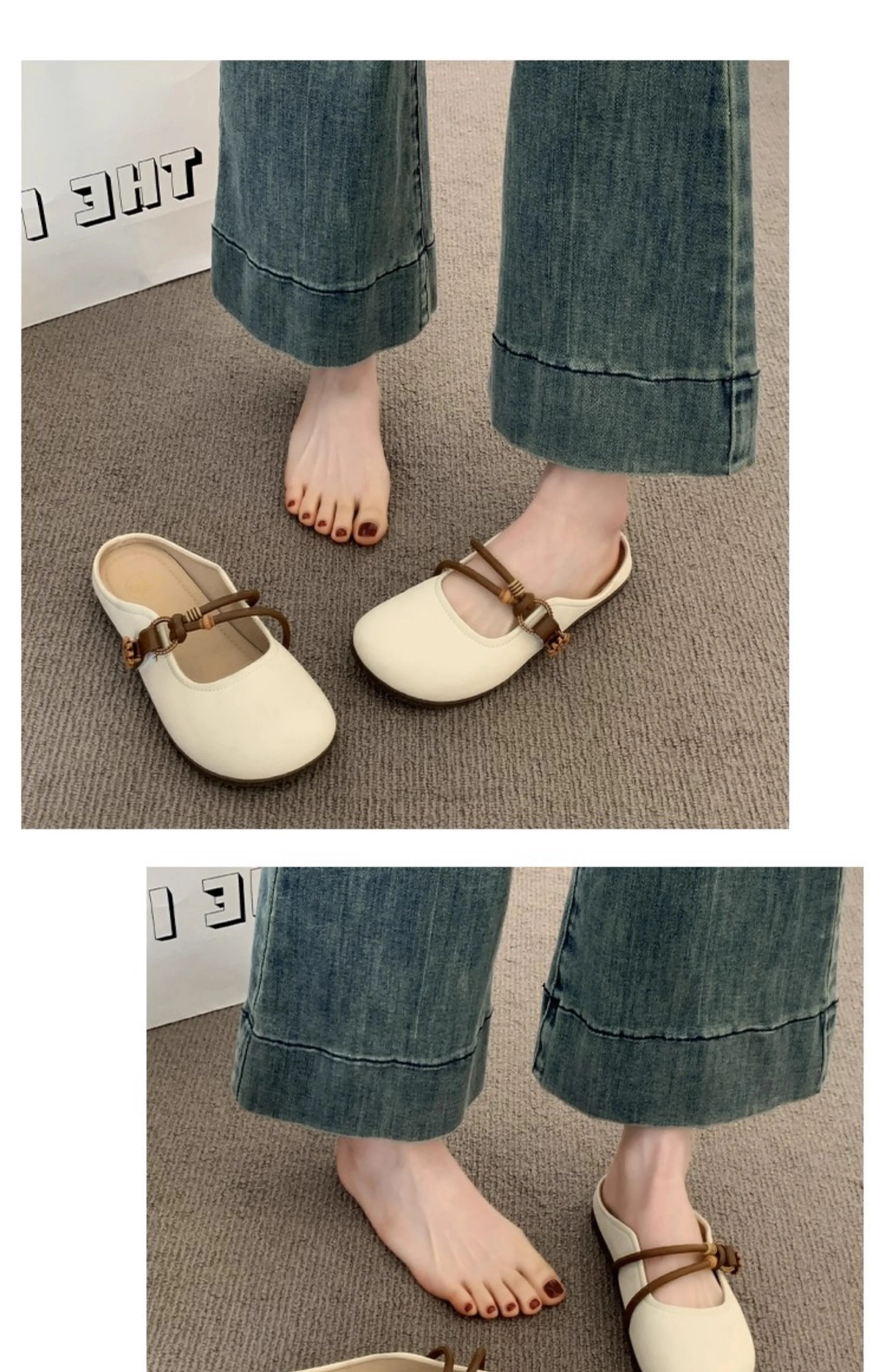 Summer Round Toe Women Slippers Soft-soled Fashion Flat Heel Women Shoes Ladies Outdoor Comfortable Flat Slippers Women 323