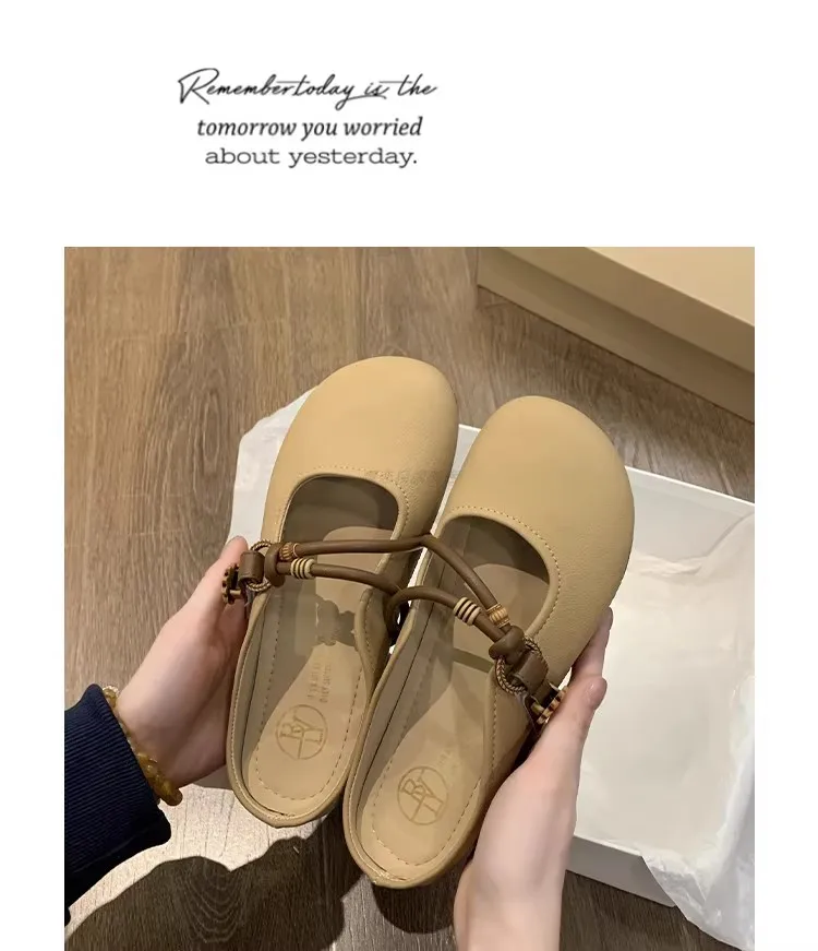 Summer Round Toe Women Slippers Soft-soled Fashion Flat Heel Women Shoes Ladies Outdoor Comfortable Flat Slippers Women 323