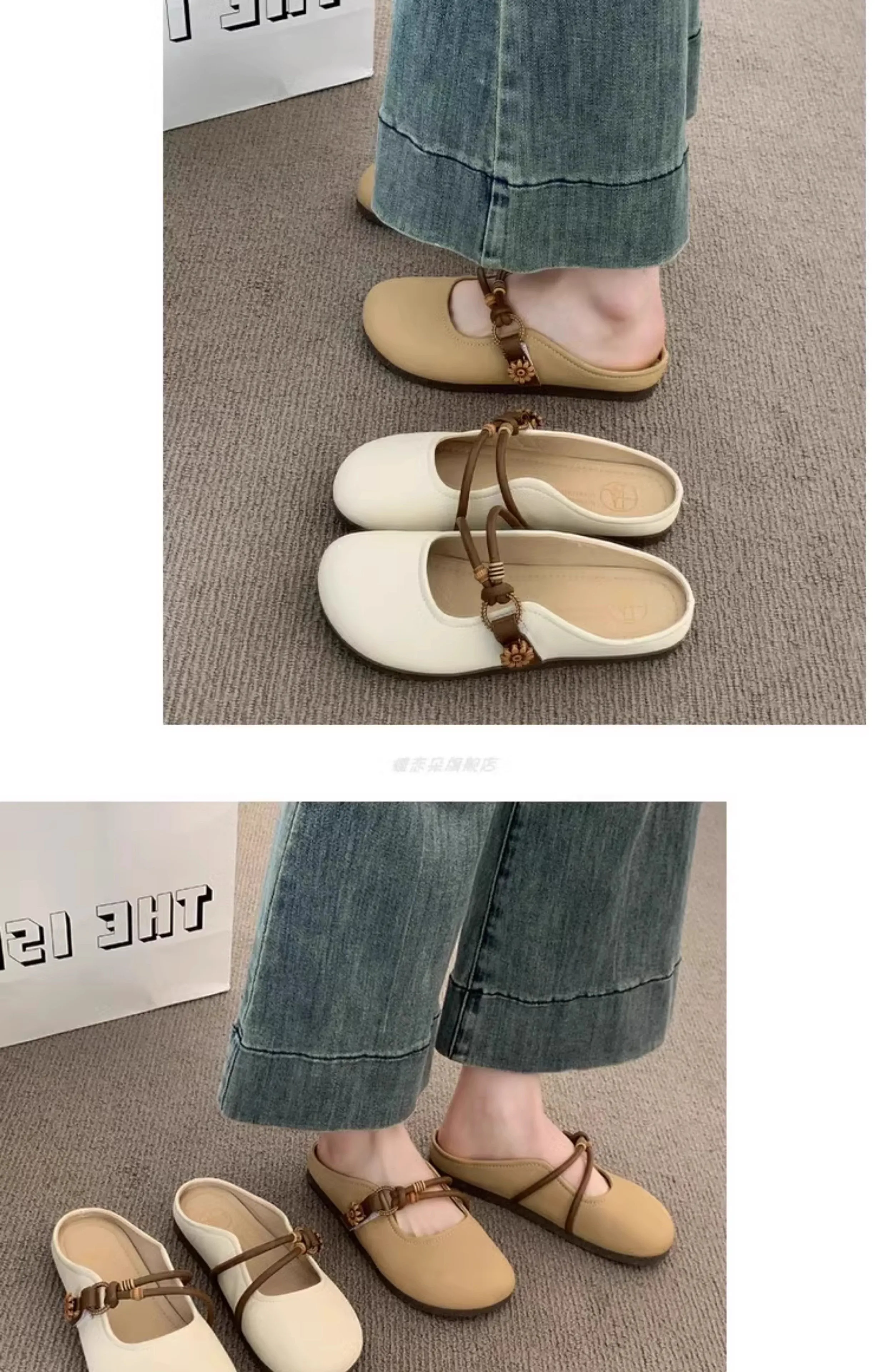 Summer Round Toe Women Slippers Soft-soled Fashion Flat Heel Women Shoes Ladies Outdoor Comfortable Flat Slippers Women 323