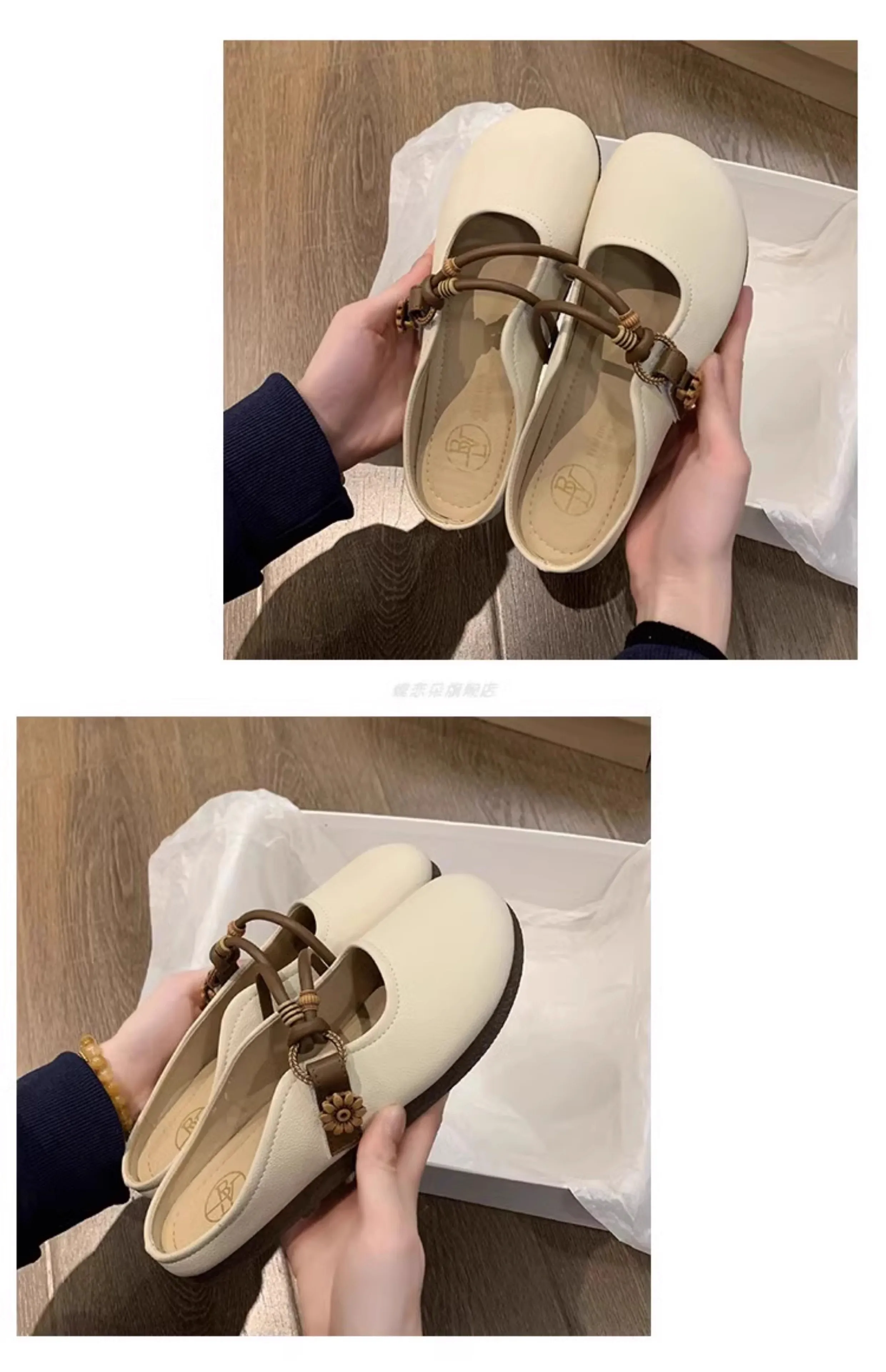 Summer Round Toe Women Slippers Soft-soled Fashion Flat Heel Women Shoes Ladies Outdoor Comfortable Flat Slippers Women 323