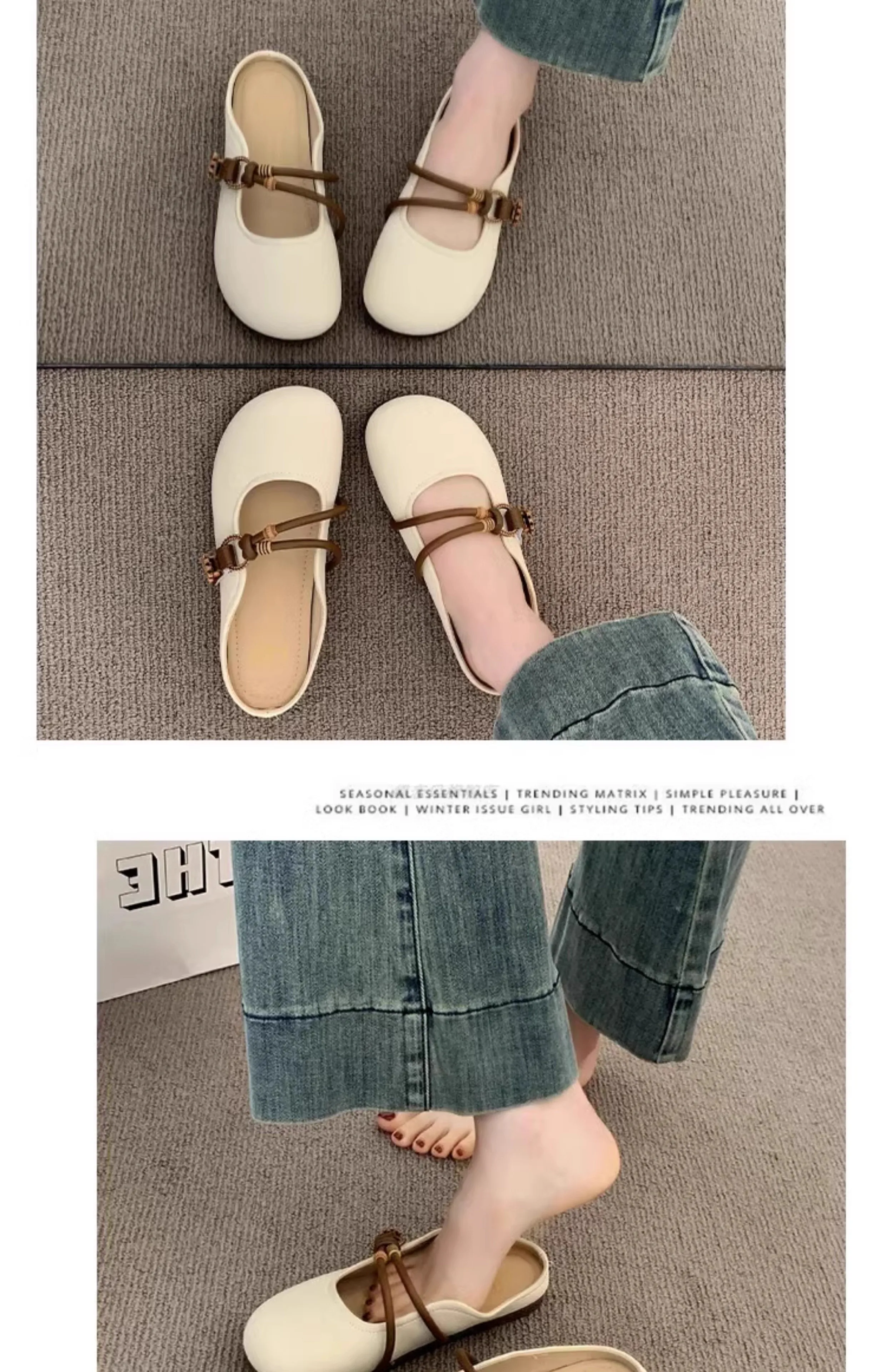 Summer Round Toe Women Slippers Soft-soled Fashion Flat Heel Women Shoes Ladies Outdoor Comfortable Flat Slippers Women 323