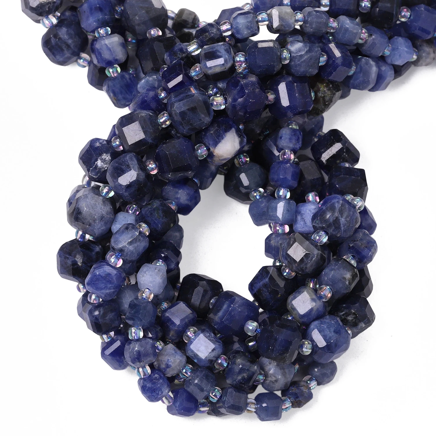 5.5-10mm A+ Faceted Cube Natural Stone Blue Sodalite Jasper Beads Square Spacer Beads for Jewelry Making DIY Charms Bracelets