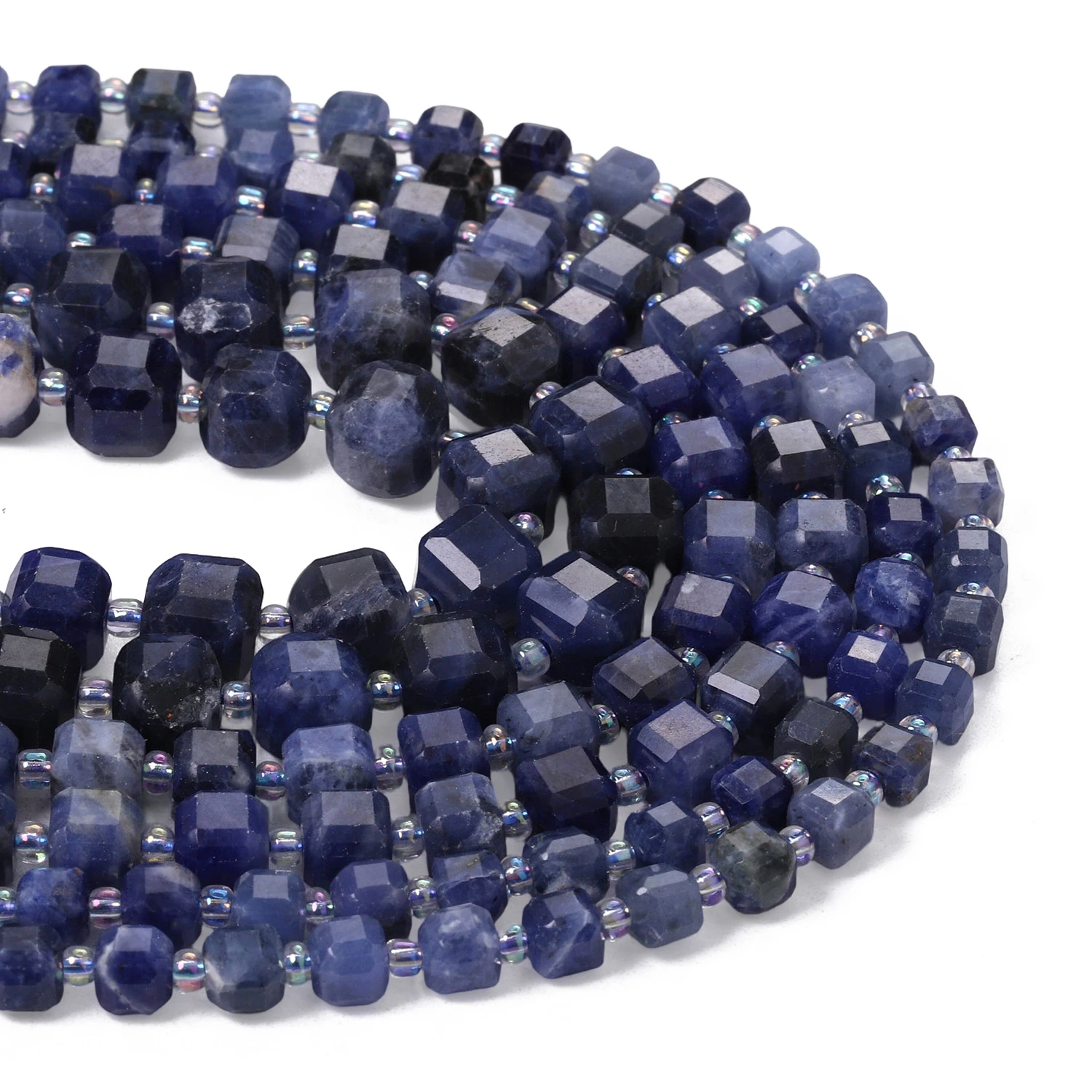5.5-10mm A+ Faceted Cube Natural Stone Blue Sodalite Jasper Beads Square Spacer Beads for Jewelry Making DIY Charms Bracelets