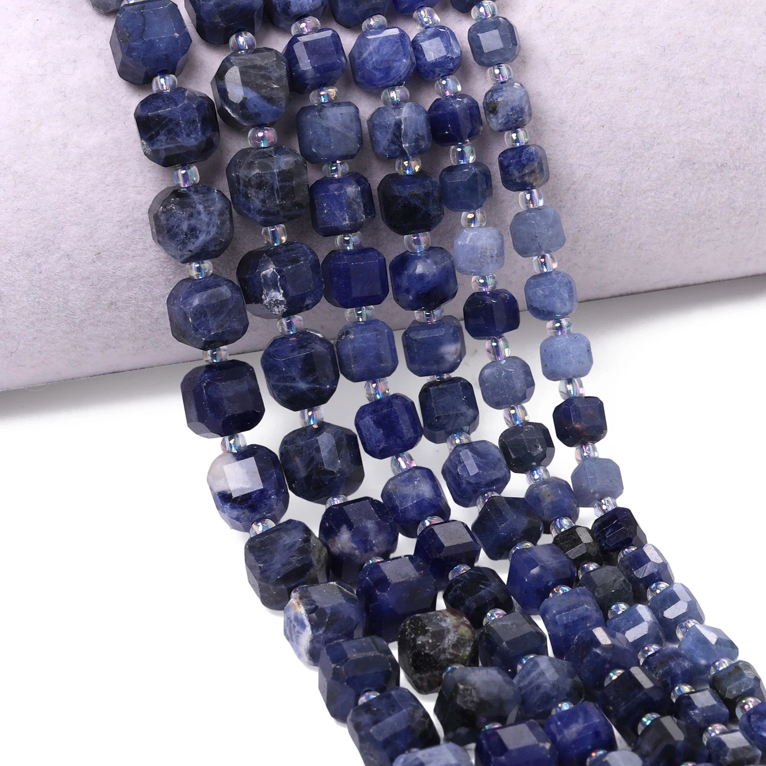 5.5-10mm A+ Faceted Cube Natural Stone Blue Sodalite Jasper Beads Square Spacer Beads for Jewelry Making DIY Charms Bracelets