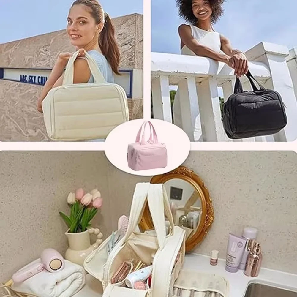 Multi Pockets Cosmetic Bag Female Travel Wash Handbag Bathroom Partition Shower Makeup Pouch Waterproof Toiletries Organizer