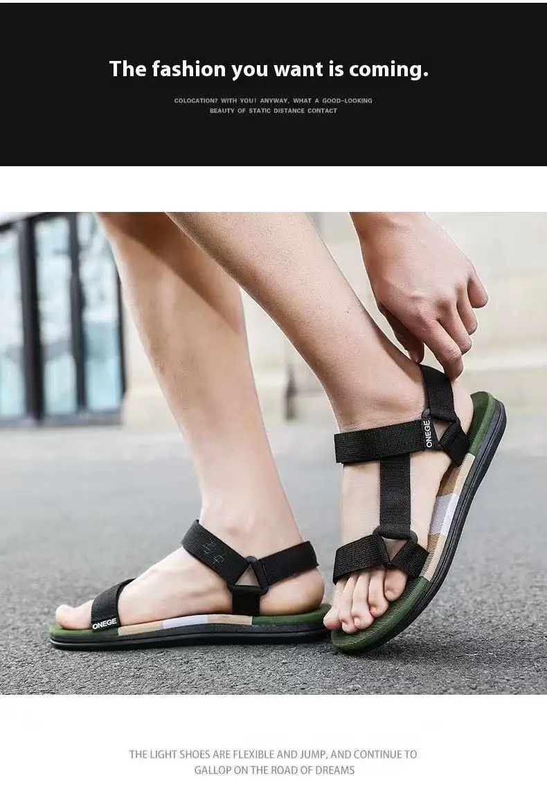 A Pair of Summer Casual Sandals, Fashionable, Wear-Resistant, Sporty, Non-Slip, Stylish, Versatile Men's Outdoor Beach Shoes