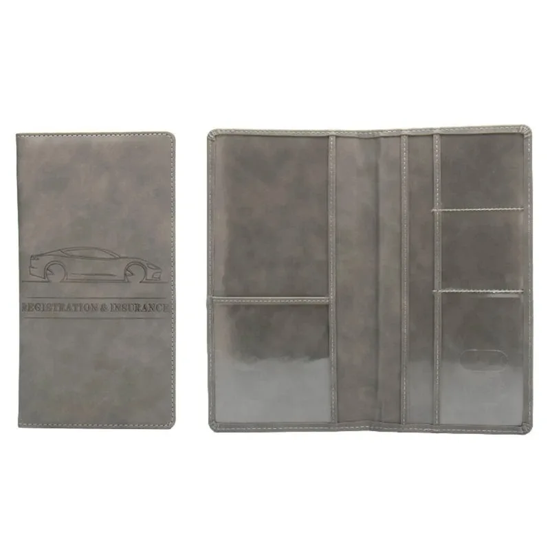 2026 Leather Car Registration Insurance Holder Driving License Cover Auto Documents Storage Bag Wallet for Men