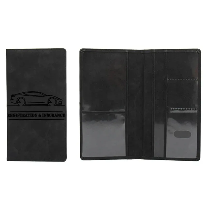 2026 Leather Car Registration Insurance Holder Driving License Cover Auto Documents Storage Bag Wallet for Men