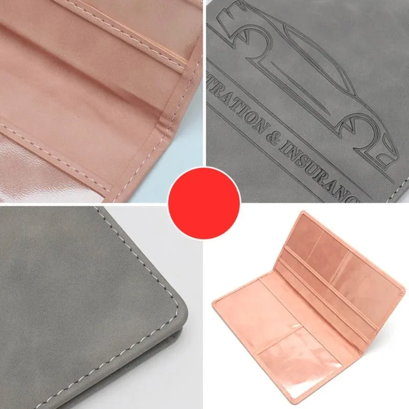 2026 Leather Car Registration Insurance Holder Driving License Cover Auto Documents Storage Bag Wallet for Men