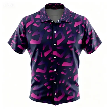 Summer Vacation Style Anime Full Letter Printed Solid Color Casual Short Sleeved Shirt