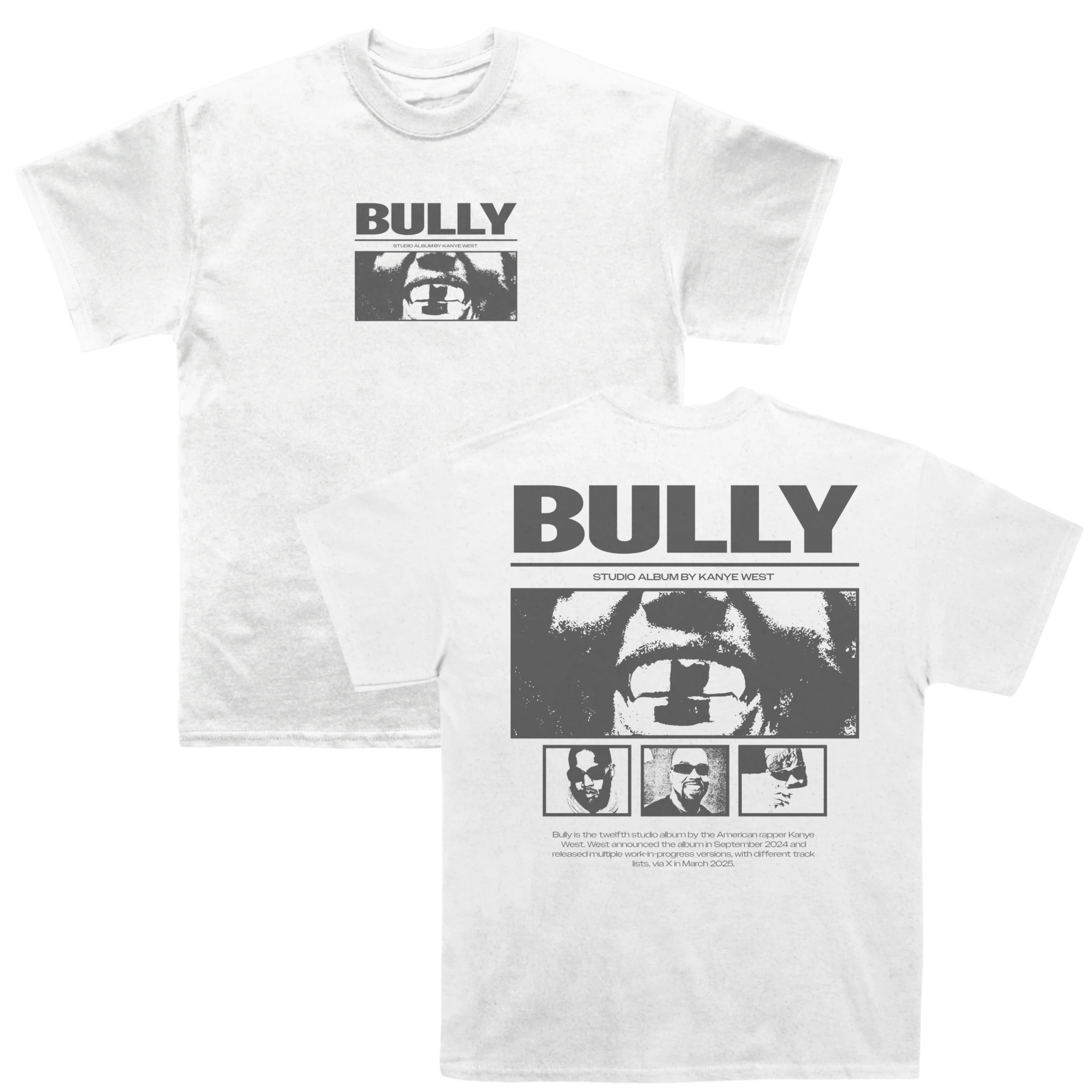Kanye West YE Live In Los Angeles Bully Graphic T-Shirt, Unisex Crew Neck Cotton Short Sleeve, Y2K Trendy Casual T-shirts