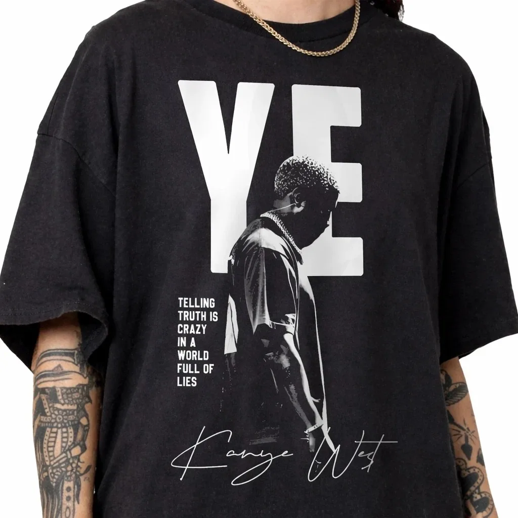 Kanye West YE Live In Los Angeles Bully Graphic T-Shirt, Unisex Crew Neck Cotton Short Sleeve, Y2K Trendy Casual T-shirts