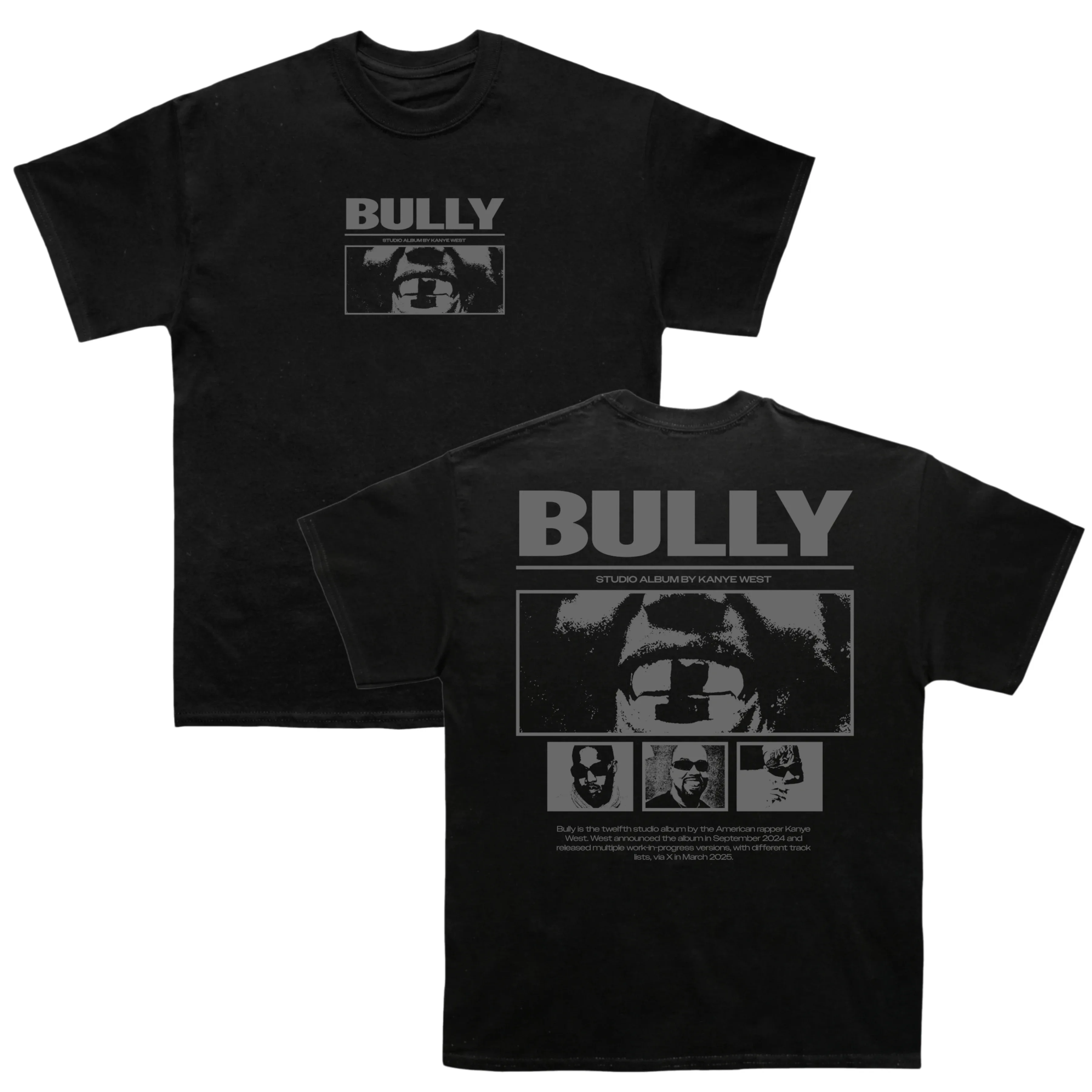 Kanye West YE Live In Los Angeles Bully Graphic T-Shirt, Unisex Crew Neck Cotton Short Sleeve, Y2K Trendy Casual T-shirts