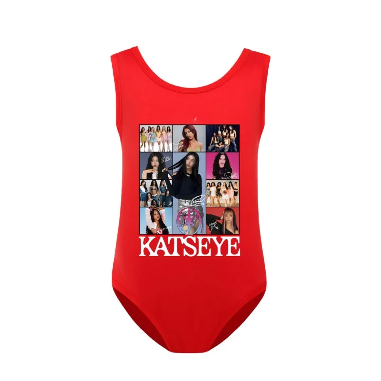 KATSEYE Swimwear Kids 2026 Summer Swimsuit Baby Girls – 2-in-1 One-Piece Bodysuit for Children Holiday Beachwear Bathing Suit