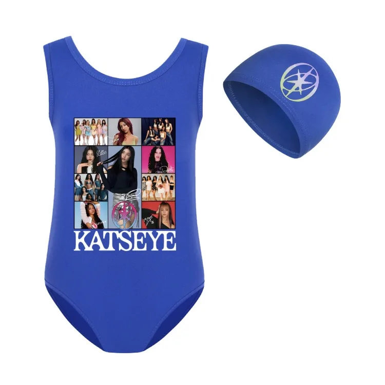 KATSEYE Swimwear Kids 2026 Summer Swimsuit Baby Girls – 2-in-1 One-Piece Bodysuit for Children Holiday Beachwear Bathing Suit