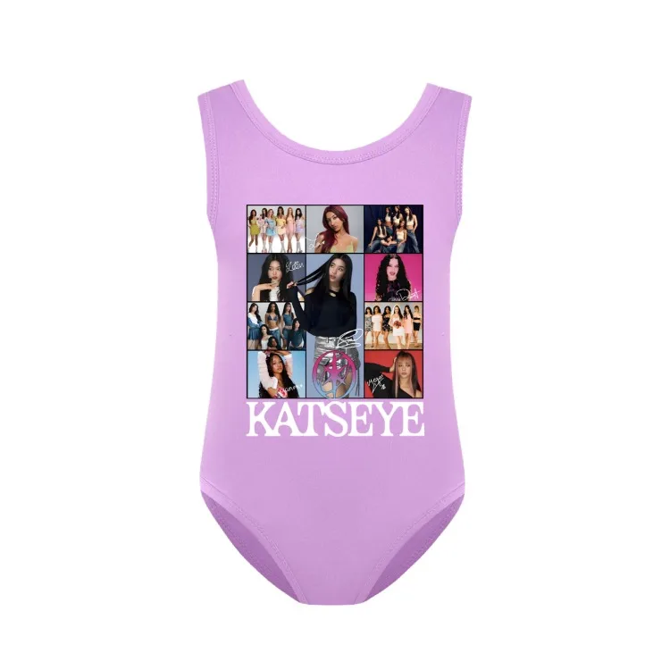 KATSEYE Swimwear Kids 2026 Summer Swimsuit Baby Girls – 2-in-1 One-Piece Bodysuit for Children Holiday Beachwear Bathing Suit