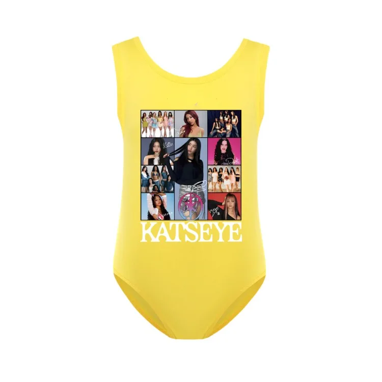 KATSEYE Swimwear Kids 2026 Summer Swimsuit Baby Girls – 2-in-1 One-Piece Bodysuit for Children Holiday Beachwear Bathing Suit