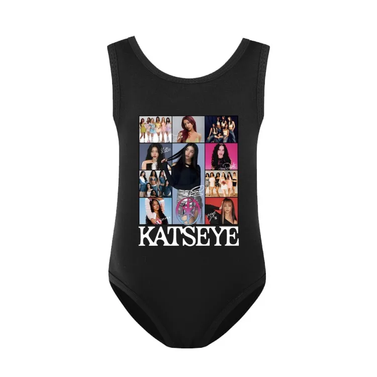 KATSEYE Swimwear Kids 2026 Summer Swimsuit Baby Girls – 2-in-1 One-Piece Bodysuit for Children Holiday Beachwear Bathing Suit