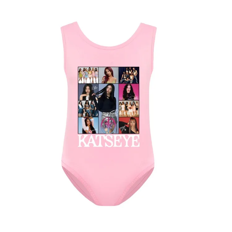 KATSEYE Swimwear Kids 2026 Summer Swimsuit Baby Girls – 2-in-1 One-Piece Bodysuit for Children Holiday Beachwear Bathing Suit