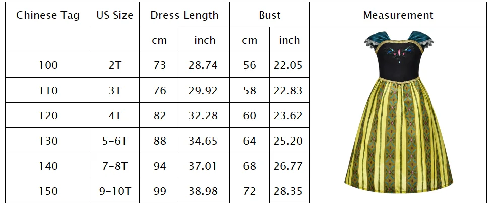 Anna Luxury Coronation Frock Snow Queen Princess Dress Girls Elsa Role Play Costume Birthday Halloween Christmas Party Ball Gown