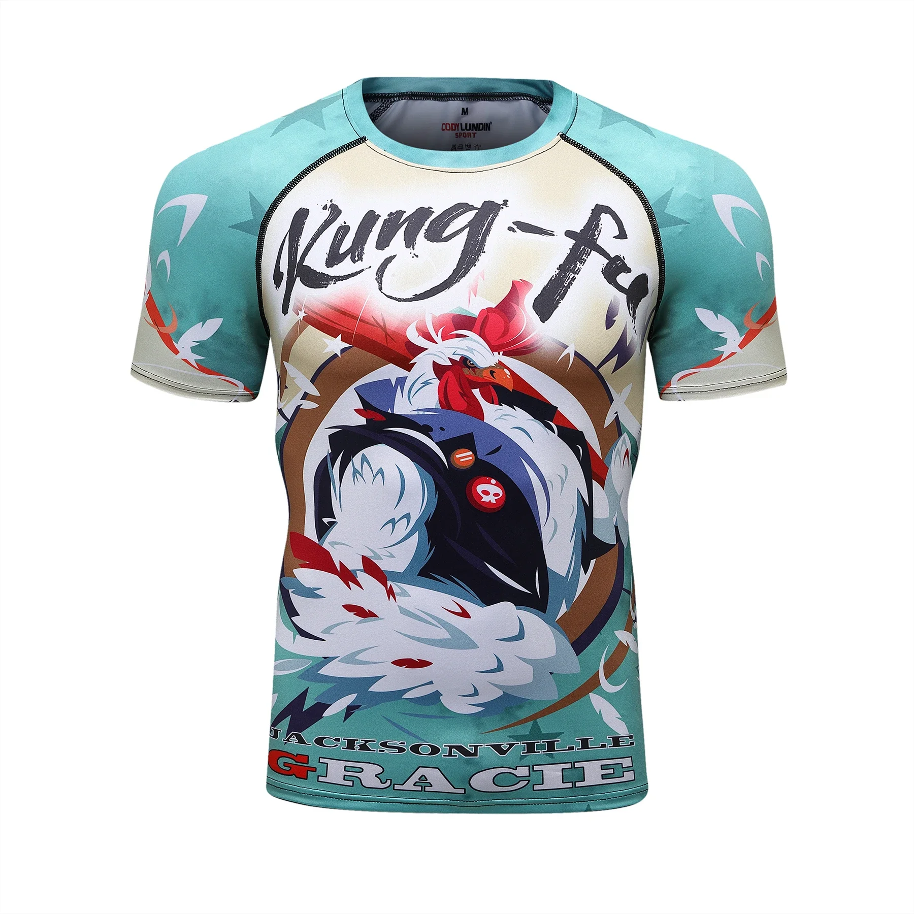 Men's Animal BJJ Rash Guard,No Gi Jiu Jitsu Compression Shirt MMA Training Rash Guard 3D Printed Sports Moisture-Wicking T-Shirt