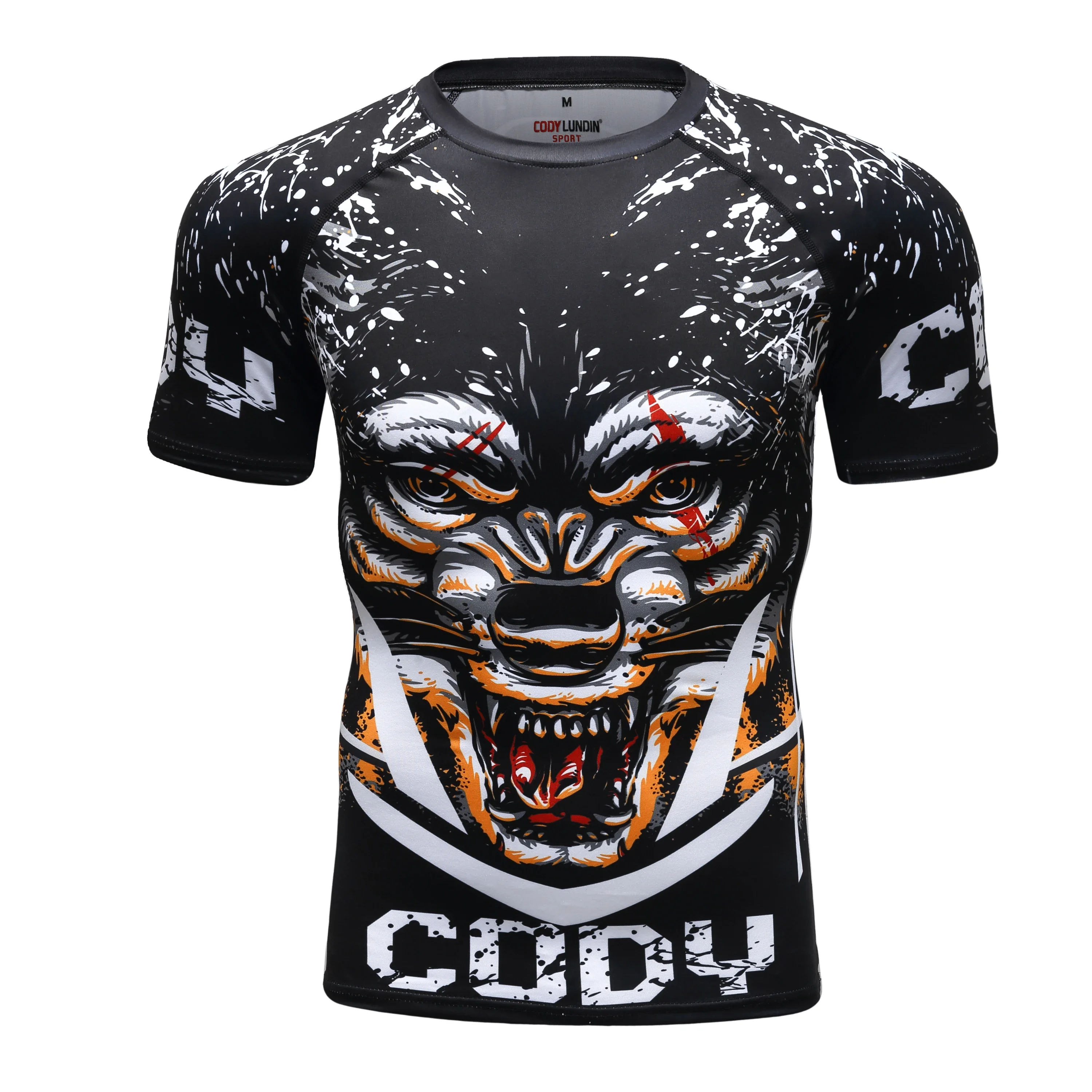 Men's Animal BJJ Rash Guard,No Gi Jiu Jitsu Compression Shirt MMA Training Rash Guard 3D Printed Sports Moisture-Wicking T-Shirt