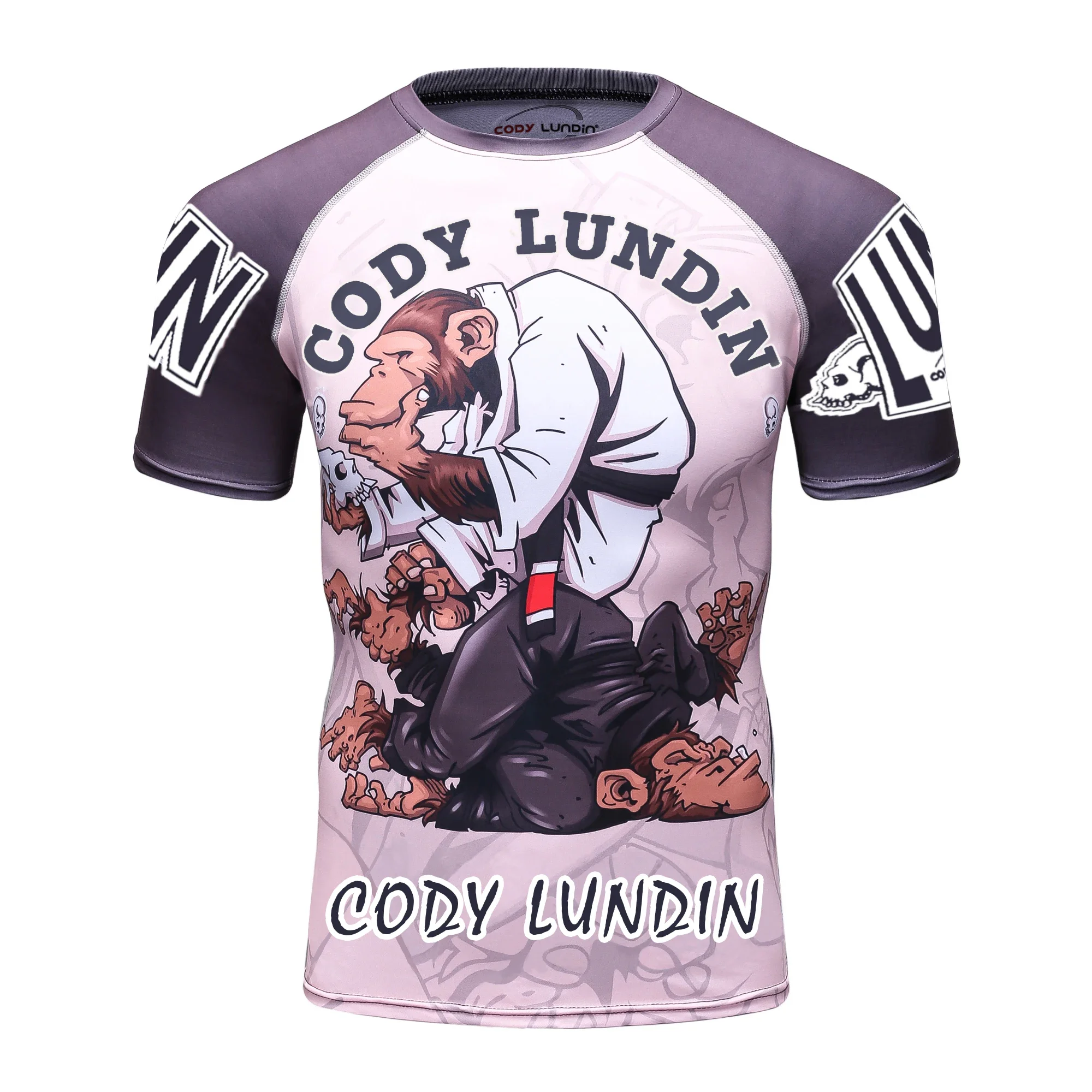 Men's Animal BJJ Rash Guard,No Gi Jiu Jitsu Compression Shirt MMA Training Rash Guard 3D Printed Sports Moisture-Wicking T-Shirt
