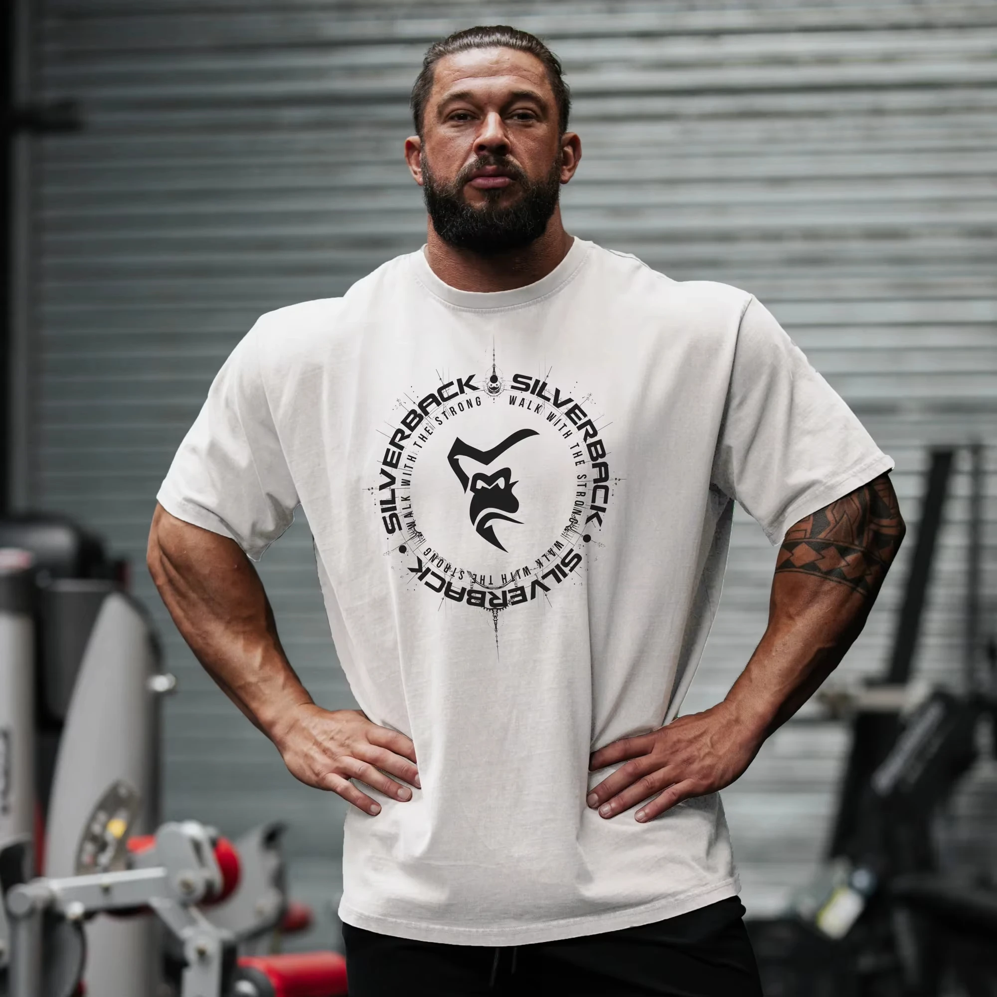 Silverback Gorilla Gym T-Shirt, All-Seeing Eye Spartan Graphic, Cotton Workout Streetwear For Men Bodybuilding Powerlifting