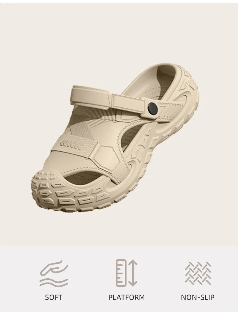Men's Anti-Slip Breathable Clog Shoes Summer Outdoor Wearable Sandals Slip-Resistant Odor-Resistant Slip-On Footwear