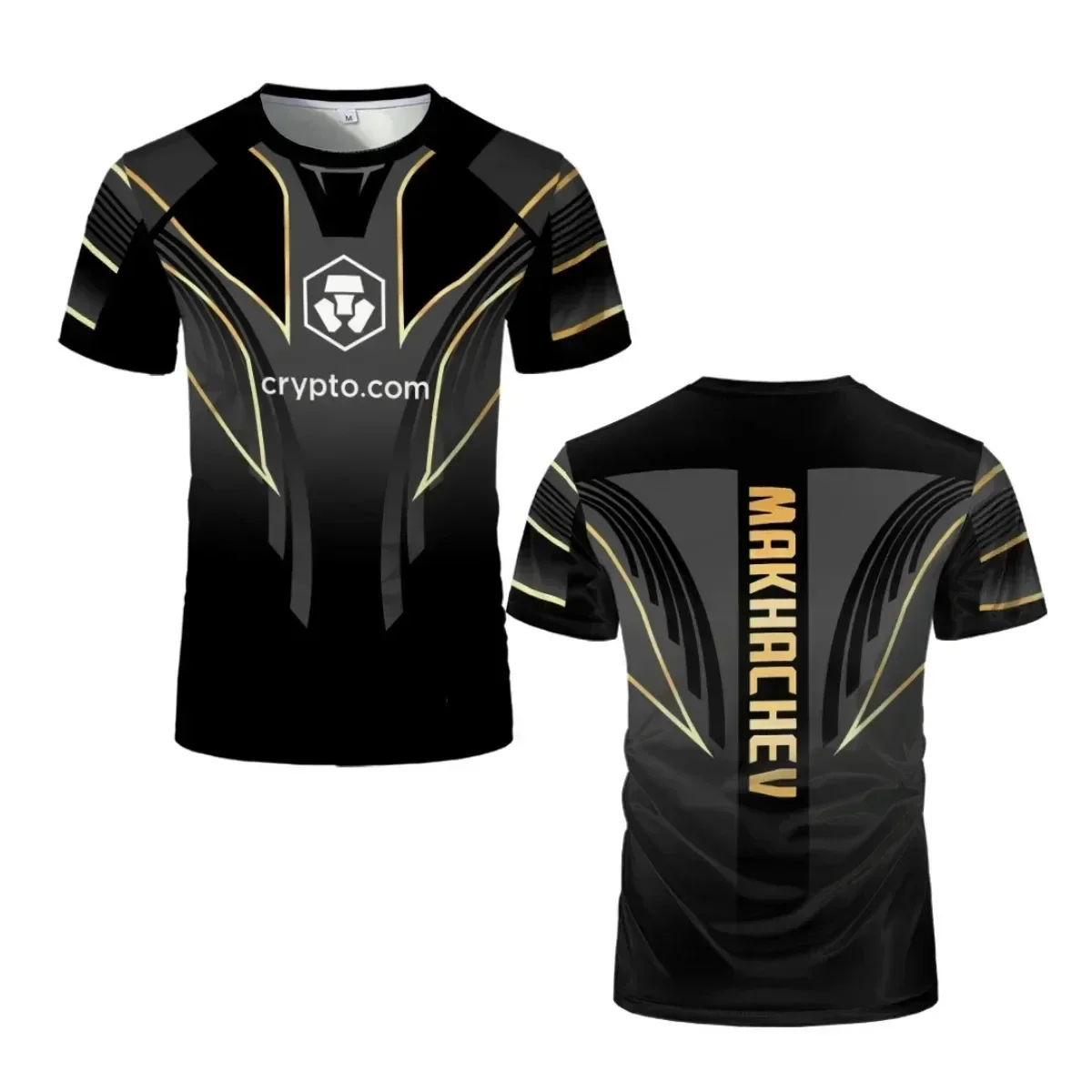 Men's Black Gold Fight Style T-Shirt, MMA Training Athletic Tee Summer outdoor quick-drying fitness boxing 3D printed T-shirt