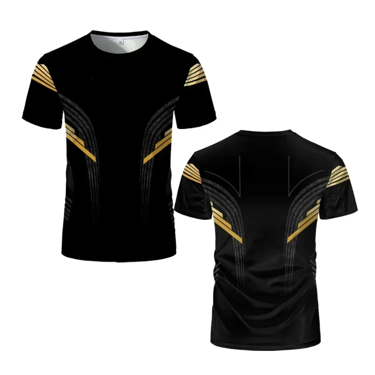 Men's Black Gold Fight Style T-Shirt, MMA Training Athletic Tee Summer outdoor quick-drying fitness boxing 3D printed T-shirt