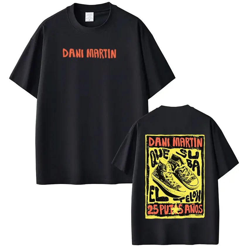 Singer Dani Martín 2026 Tour Graphic T-Shirt Men Women Hip-hop T Shirts Summer Cotton Loose Casual Aesthetic Trendy T-shirts