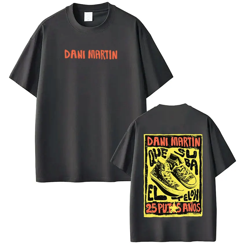Singer Dani Martín 2026 Tour Graphic T-Shirt Men Women Hip-hop T Shirts Summer Cotton Loose Casual Aesthetic Trendy T-shirts