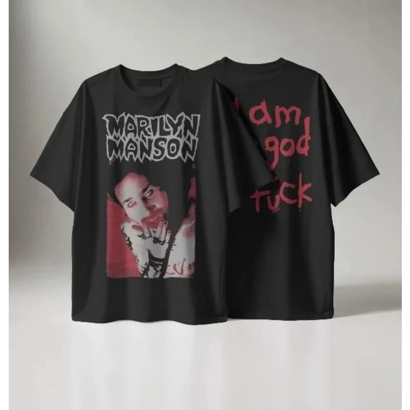 Marilyn Manson T-shirt God Men's T-shirt Summer New Style Unisex Casual Cotton T-shirt