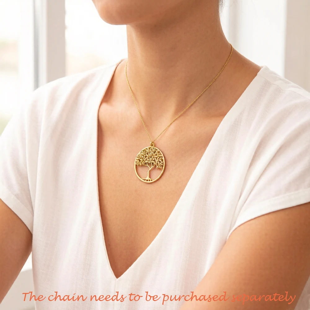 Pendant Colorful Golden Tree New 925 Sterling Silver Fine Jewelry Europe Romantic Accessories Gift For Woman