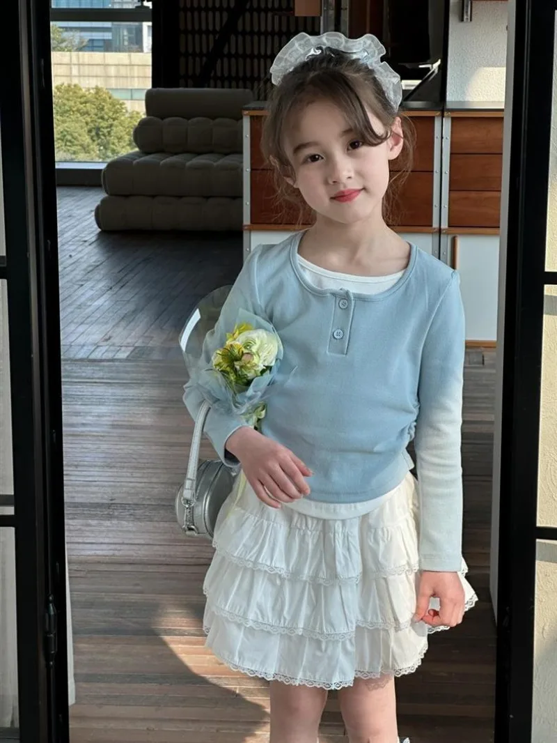 RAISE Summer Kids Girls Skirt White Children Girls Bubble Cake Skirts Elastic Waist Infant Baby Girl Lace Skirt 1-12Y Girl Dress
