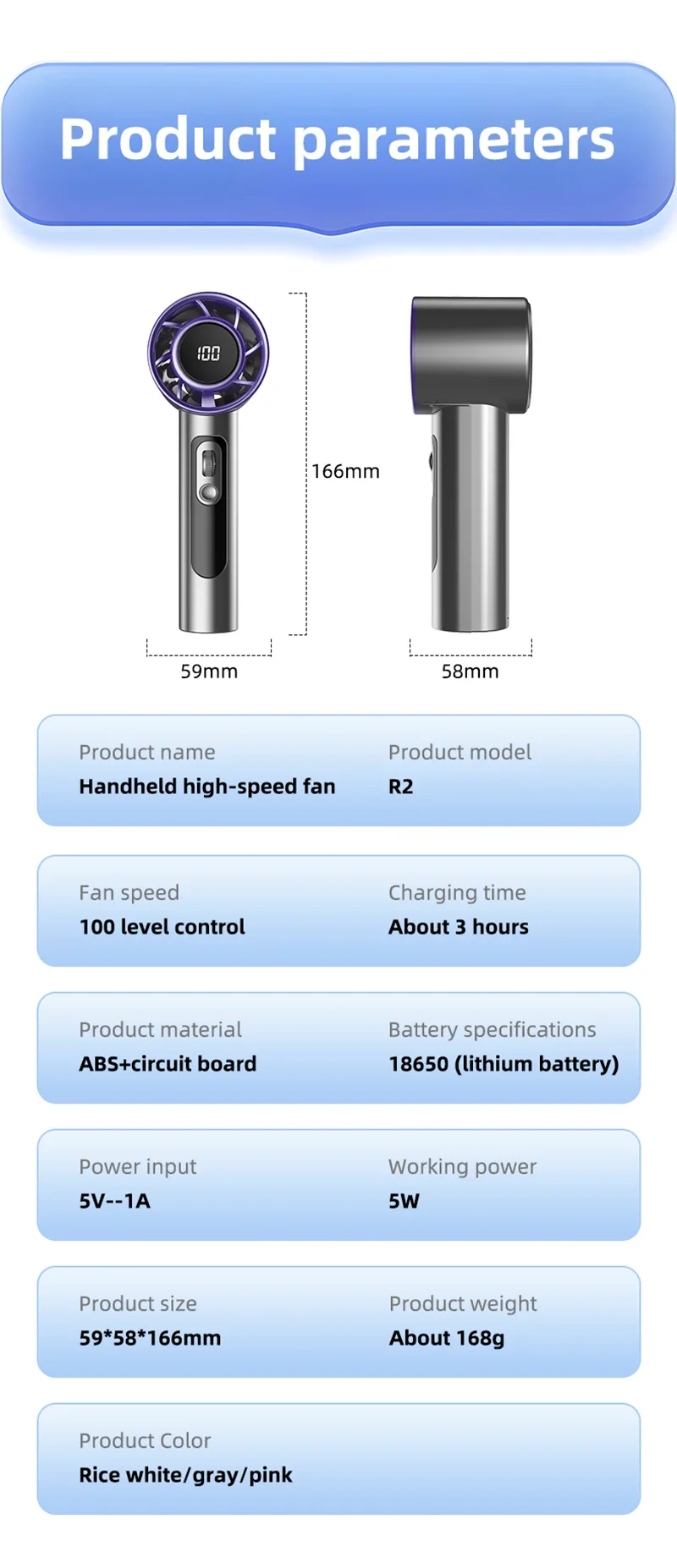 Lenovo Handheld Fan 100 Speeds Adjustable USB Rechargeable Mini Turbo High Speed Cooling Fan for Outdoor Travel Office Home New