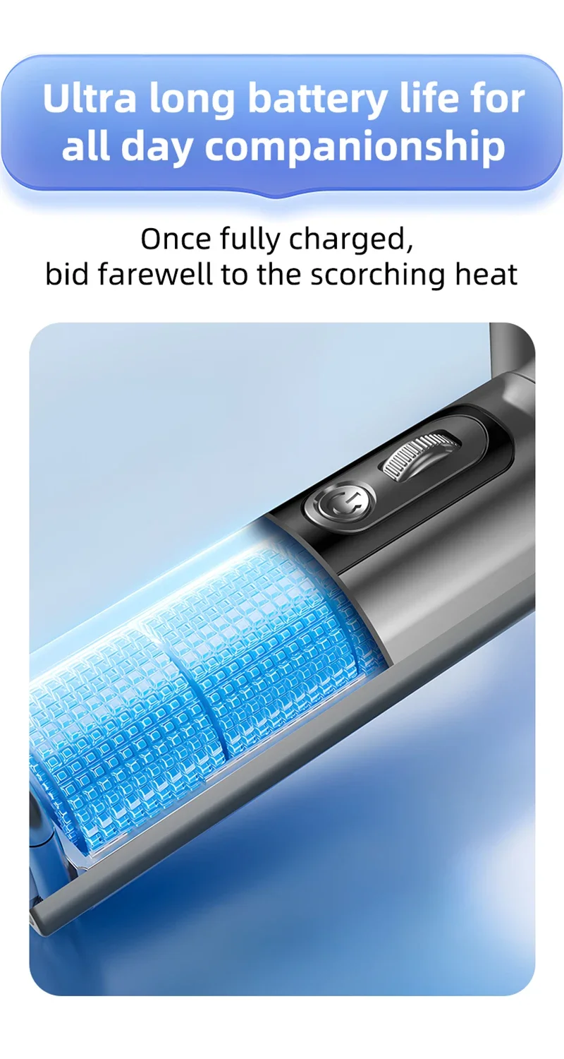 Lenovo Handheld Fan 100 Speeds Adjustable USB Rechargeable Mini Turbo High Speed Cooling Fan for Outdoor Travel Office Home New