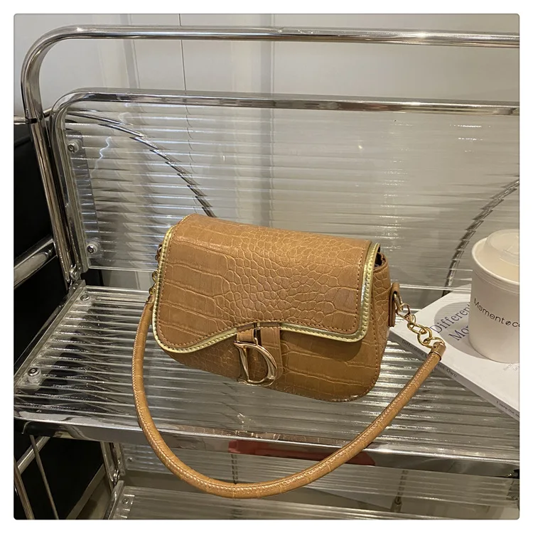 New Trendy Black Square Underarm Bag Fashion Women's Saddle Bag Casual Single Shoulder Soft PU Leather Crossbody Bag Female