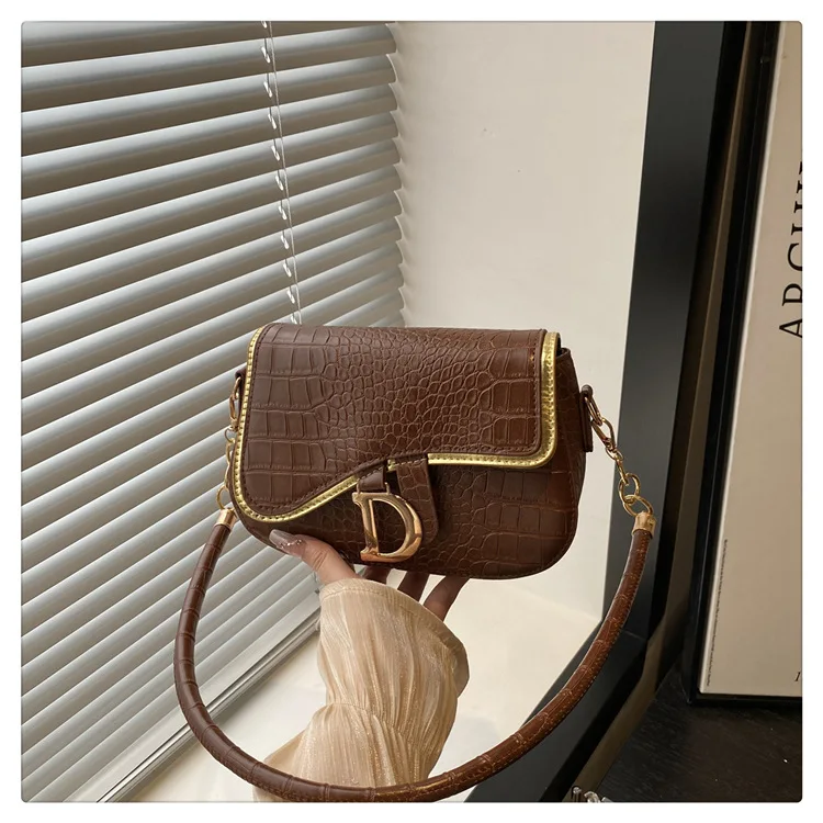 New Trendy Black Square Underarm Bag Fashion Women's Saddle Bag Casual Single Shoulder Soft PU Leather Crossbody Bag Female