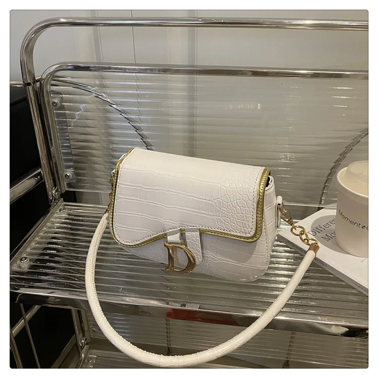 New Trendy Black Square Underarm Bag Fashion Women's Saddle Bag Casual Single Shoulder Soft PU Leather Crossbody Bag Female