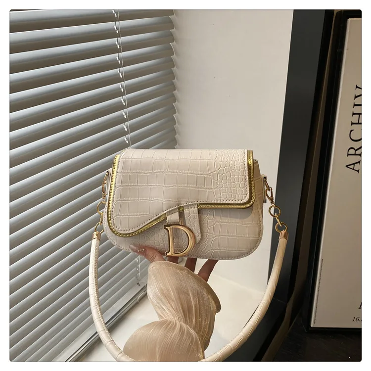 New Trendy Black Square Underarm Bag Fashion Women's Saddle Bag Casual Single Shoulder Soft PU Leather Crossbody Bag Female
