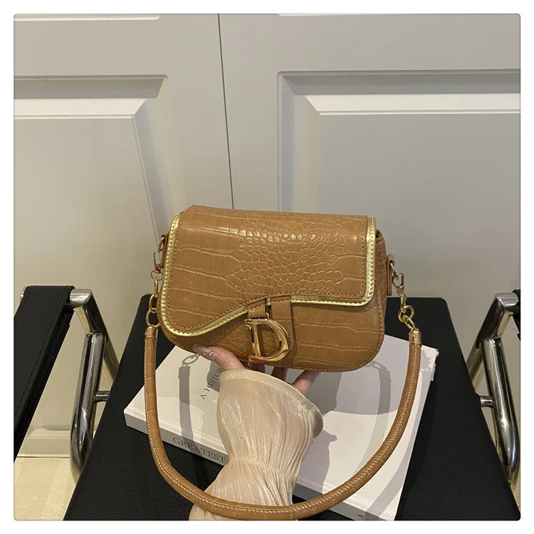 New Trendy Black Square Underarm Bag Fashion Women's Saddle Bag Casual Single Shoulder Soft PU Leather Crossbody Bag Female