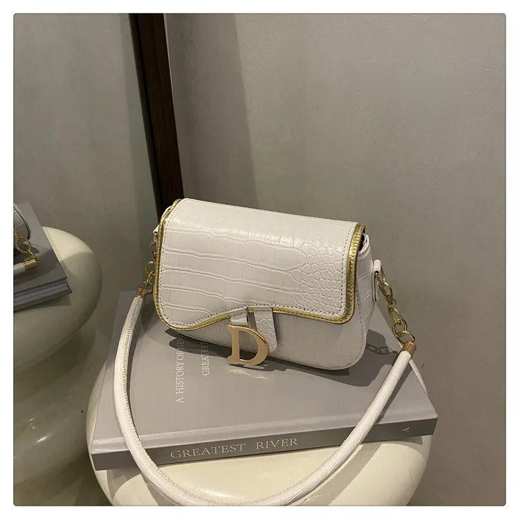 New Trendy Black Square Underarm Bag Fashion Women's Saddle Bag Casual Single Shoulder Soft PU Leather Crossbody Bag Female