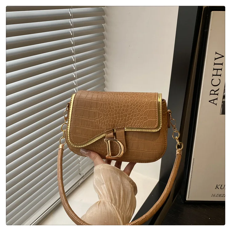 New Trendy Black Square Underarm Bag Fashion Women's Saddle Bag Casual Single Shoulder Soft PU Leather Crossbody Bag Female