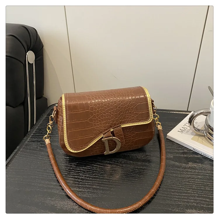 New Trendy Black Square Underarm Bag Fashion Women's Saddle Bag Casual Single Shoulder Soft PU Leather Crossbody Bag Female