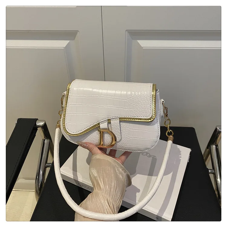 New Trendy Black Square Underarm Bag Fashion Women's Saddle Bag Casual Single Shoulder Soft PU Leather Crossbody Bag Female