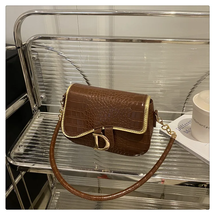 New Trendy Black Square Underarm Bag Fashion Women's Saddle Bag Casual Single Shoulder Soft PU Leather Crossbody Bag Female